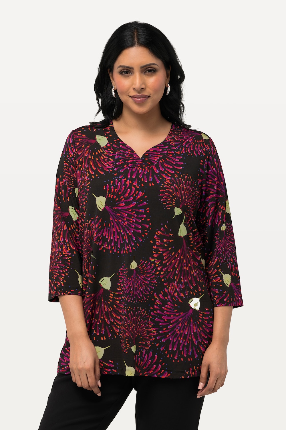 Große Größen Slinkyshirt , Damen, schwarz, Größe: 54/56, Viskose, Ulla Popken