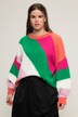 Pullover, oversized, Blockstreifen, Rundhals, Langarm