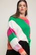 Pullover, oversized, Blockstreifen, Rundhals, Langarm