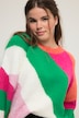 Pullover, oversized, Blockstreifen, Rundhals, Langarm