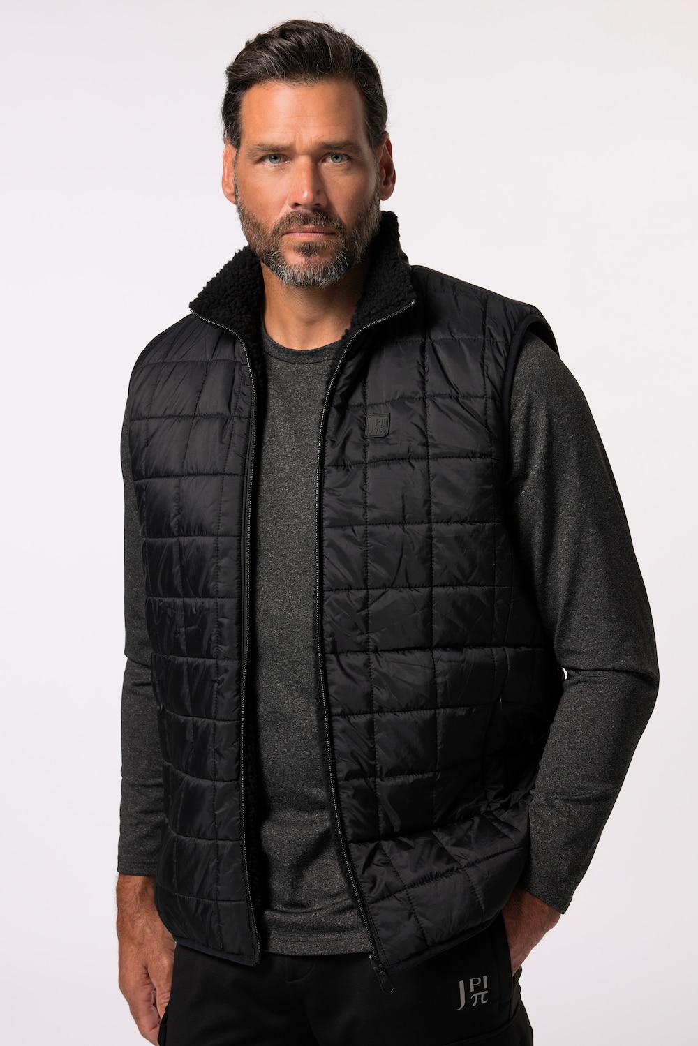 Stora storlekar Vändbar väst, Her, svart, storlek: 7XL, Polyester/Syntetfibrer, JAY-PI