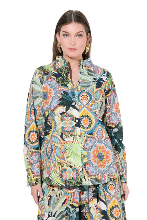 Halenka, kalichový límec, potisk, dlouhé rukávy