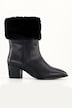 Leder-Stiefeletten, Kunstpelz, Wechselfußbett, Weite H