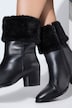 Leder-Stiefeletten, Kunstpelz, Wechselfußbett, Weite H