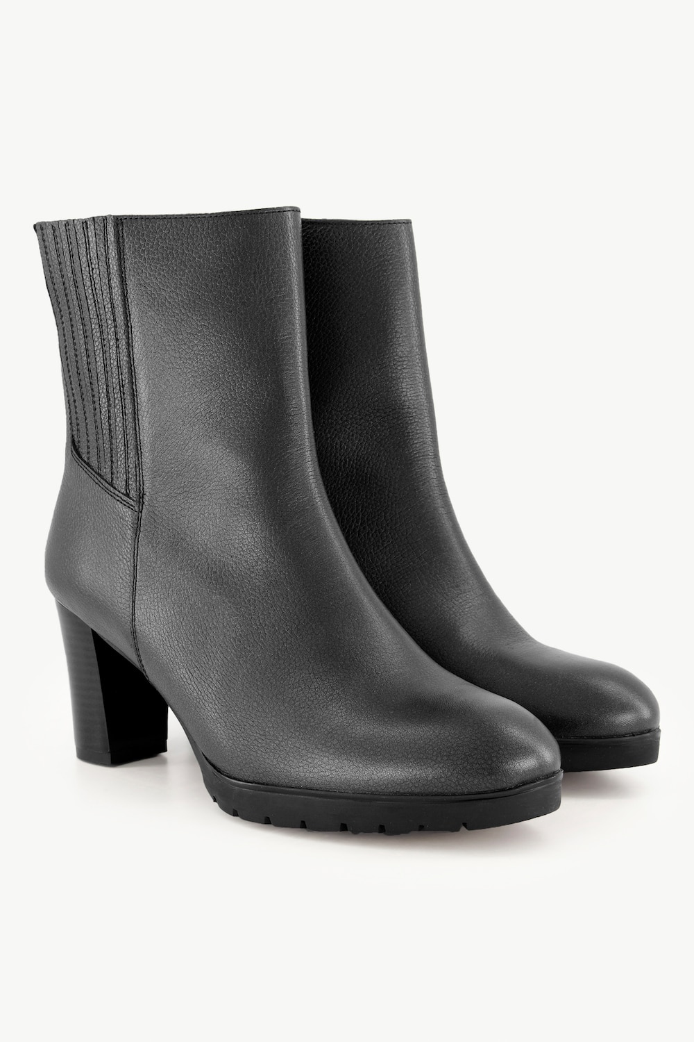 Leder-Stiefeletten, Damen, schwarz, Größe: 39, Sonstige/Leder, Ulla Popken