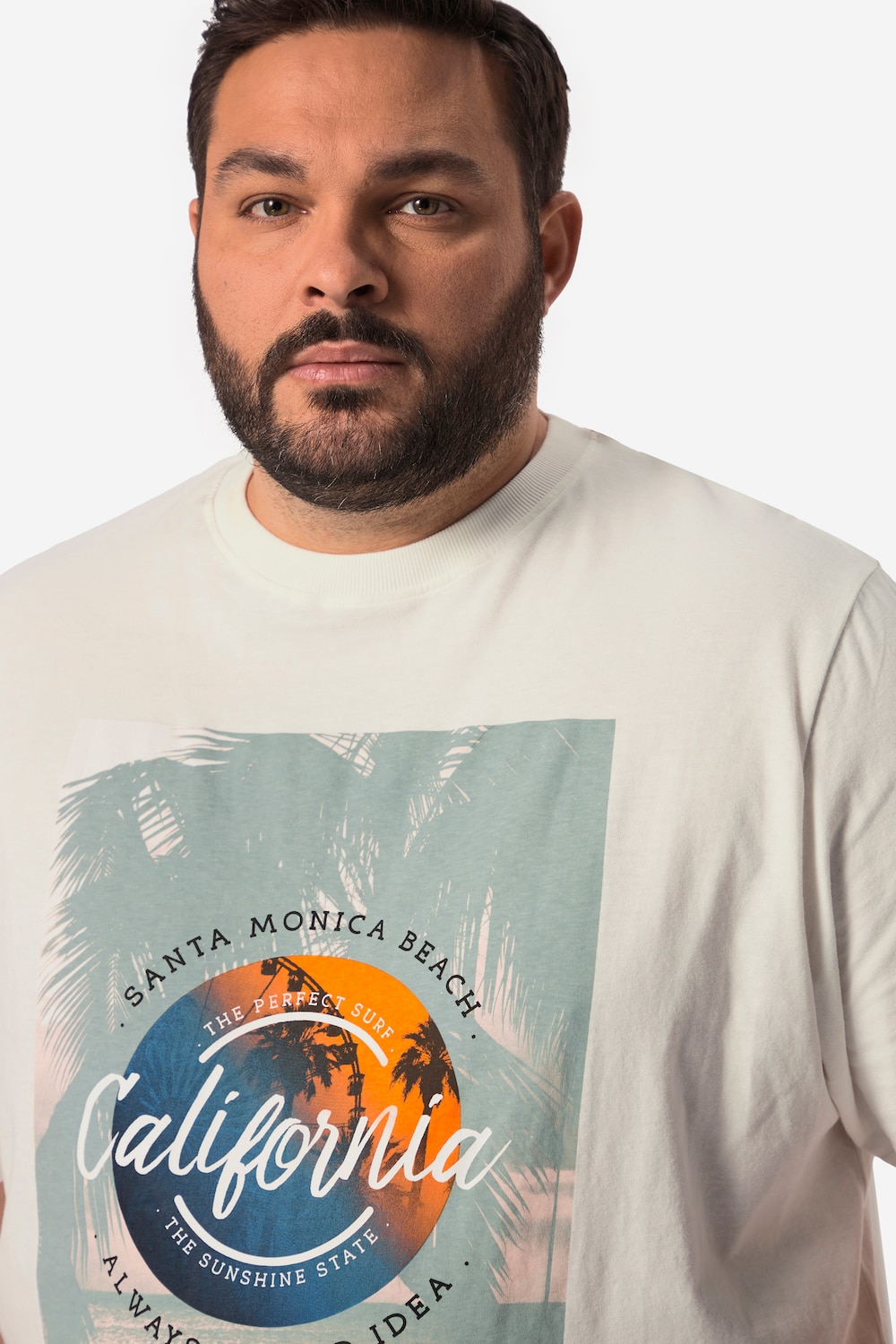 Stora storlekar T-shirt, Her, vit, storlek: 76/78, Bomull, Men Plus