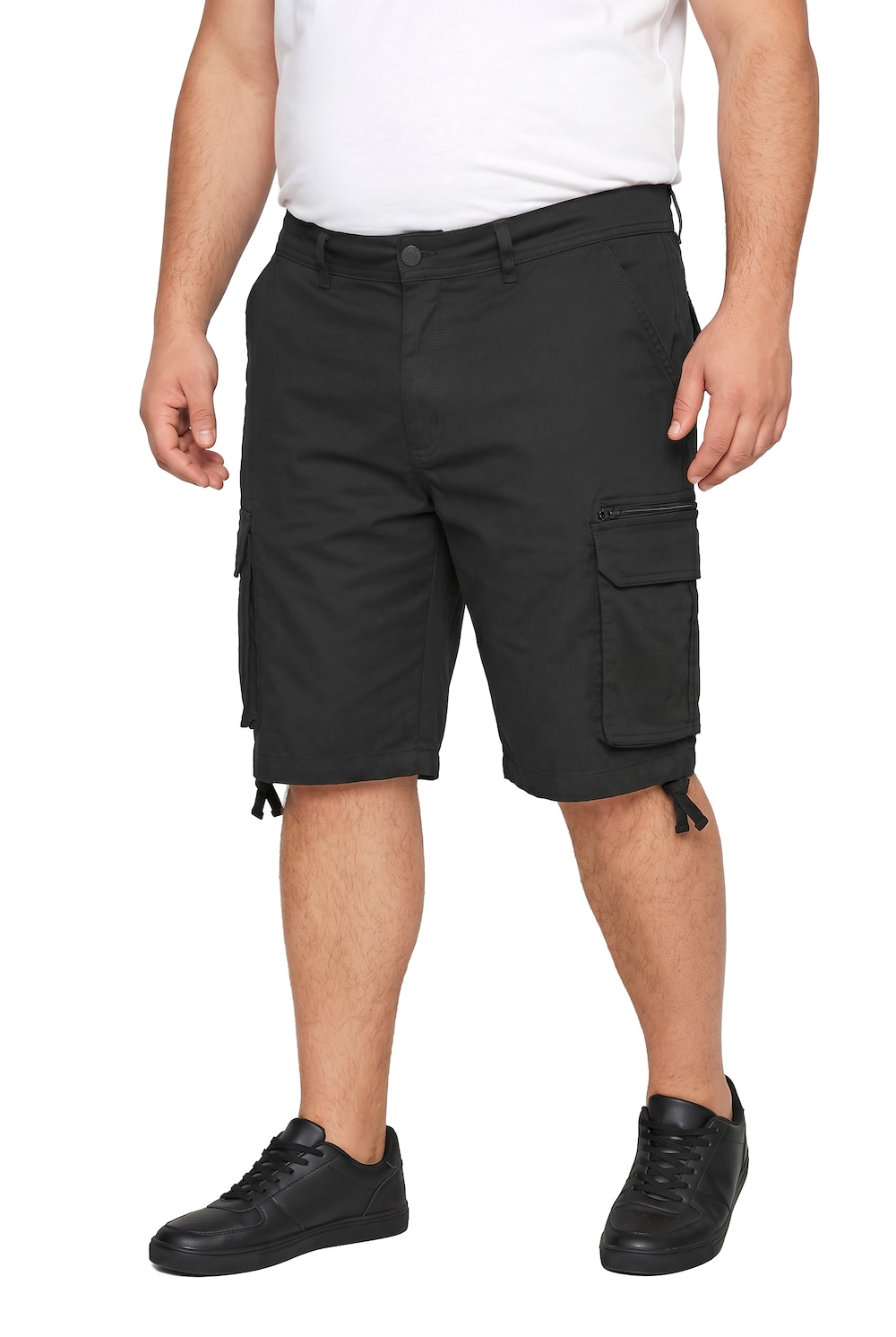 Stora storlekar Cargoshorts, Her, svart, storlek: 62, Bomull, Men Plus