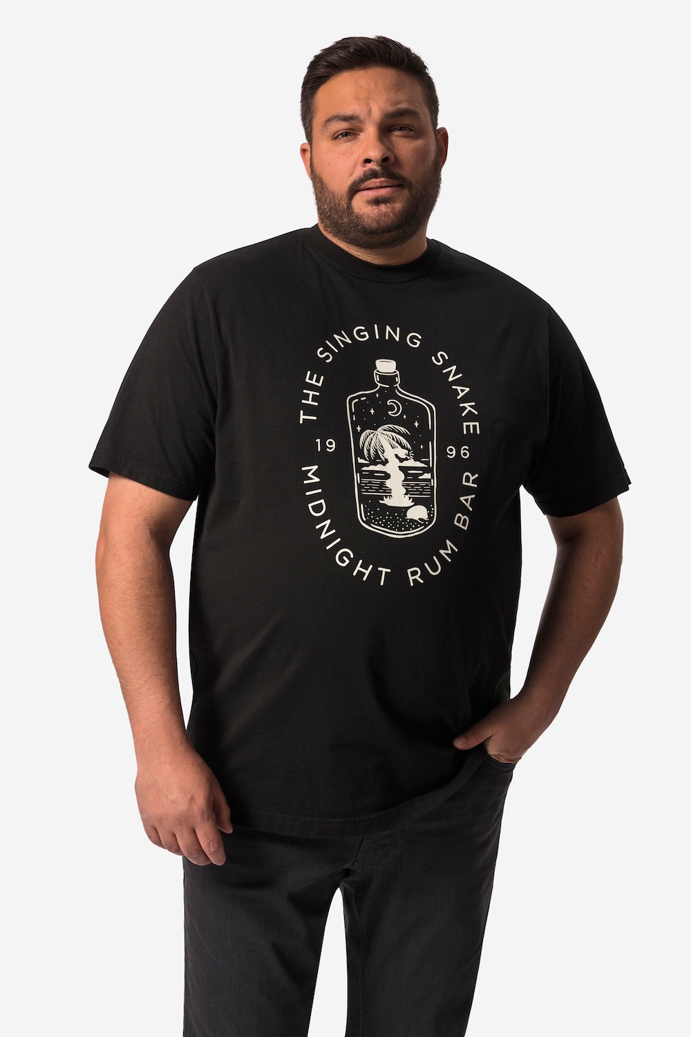 Men+ T-Shirt, Halbarm, Frontdruck, bis 84/86