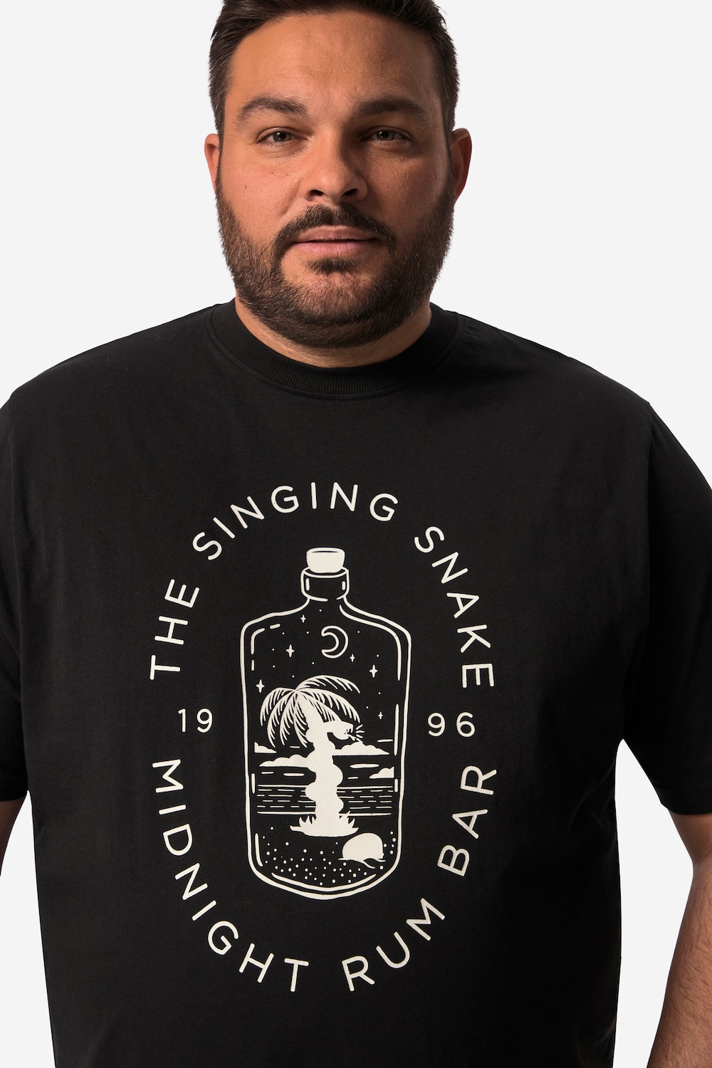 Stora storlekar T-shirt, Her, svart, storlek: 80/82, Bomull, Men Plus