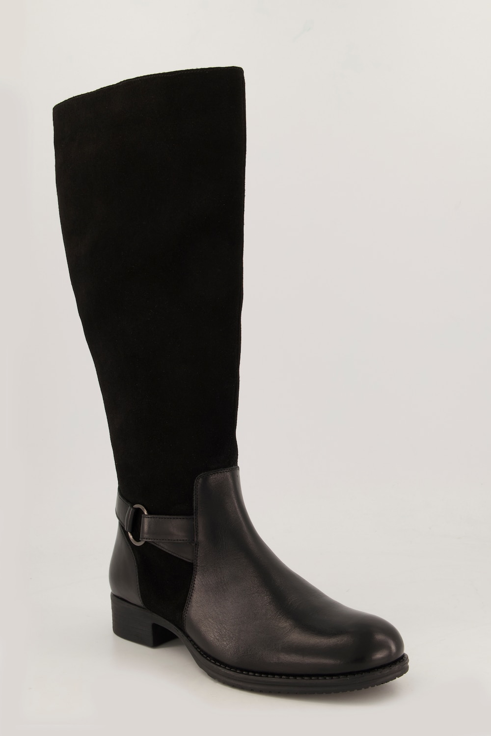 Lederstiefel, XXL-Schaft, Ledermix, Weite H