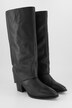 Botas de cuero, caña XL, polainas, cremallera, ancho H
