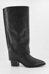 Botas de cuero, caña XL, polainas, cremallera, ancho H