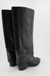 Botas de cuero, caña XL, polainas, cremallera, ancho H