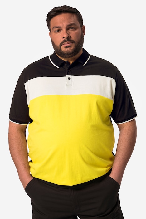 Men+ Poloshirt, Halbarm, Bauchfit, Colorblocking, bis 84/86