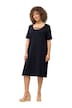 Žerzejové šaty, ozdobné stuhy, A střih, kulatý výstřih, krátké rukávy