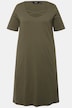 Jerseykleid, Zierbänder, A-Linie, Rundhals, Halbarm