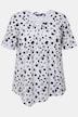 T-shirt imprimé pois et passepoils. Base en pointe, col rond et manches courtes.