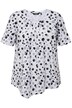 Tričko, puntíky, kulatý výstřih, plisování, cípový lem, krátké rukávy