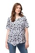 Tričko, puntíky, kulatý výstřih, plisování, cípový lem, krátké rukávy