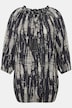 Blouse, motiefstrepen, plooitjes, elastisch zoom, 3/4-mouwen
