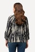 Blouse, motiefstrepen, plooitjes, elastisch zoom, 3/4-mouwen