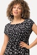 Smok-Kleid, Tupfen, A-Linie, Carree-Ausschnitt, Halbarm