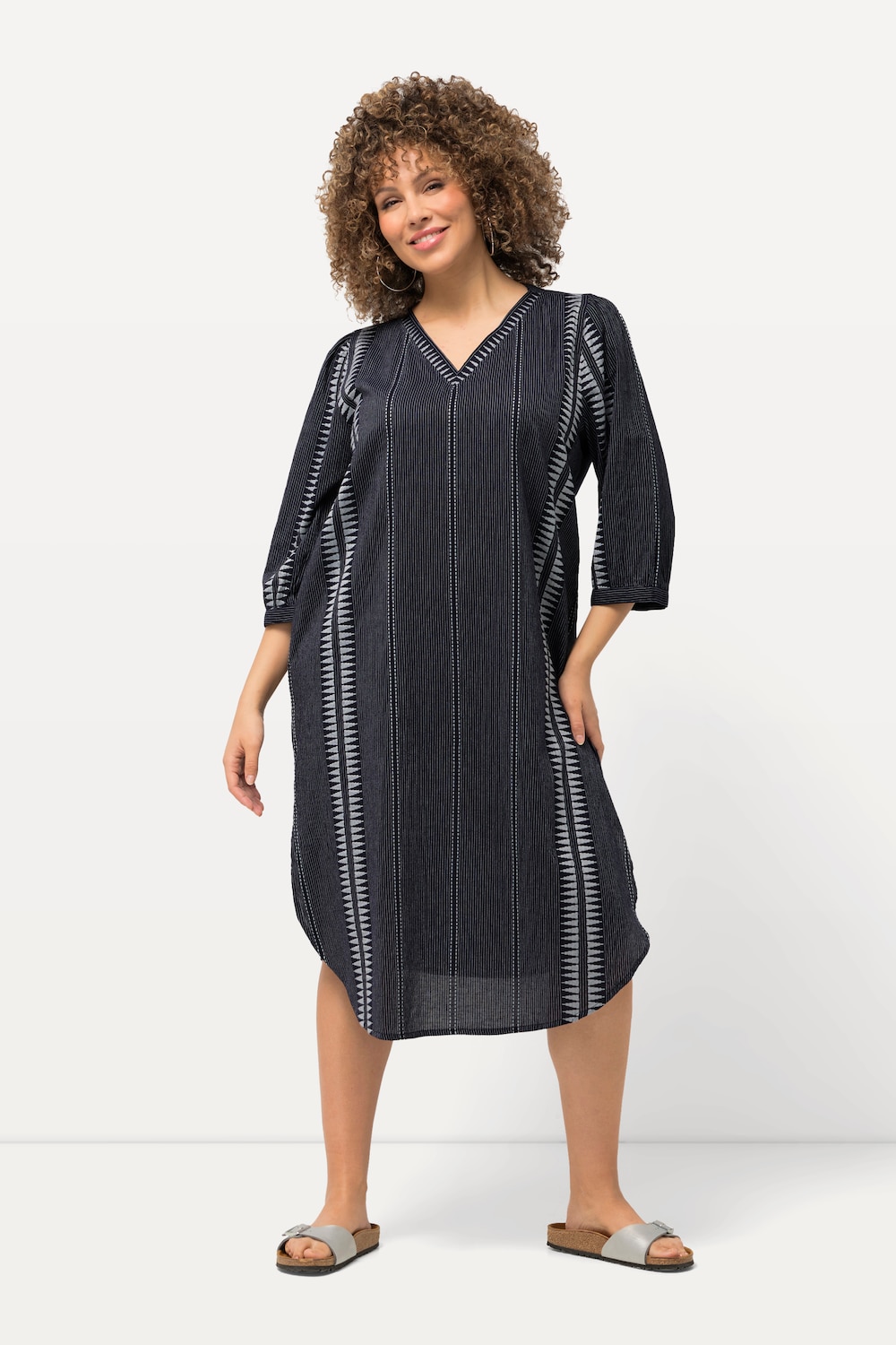 Große Größen Kaftan, Damen, blau, Größe: 42/44, Baumwolle, Ulla Popken