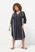 Mixed Stripe 3/4 Sleeve V-Neck Kaftan