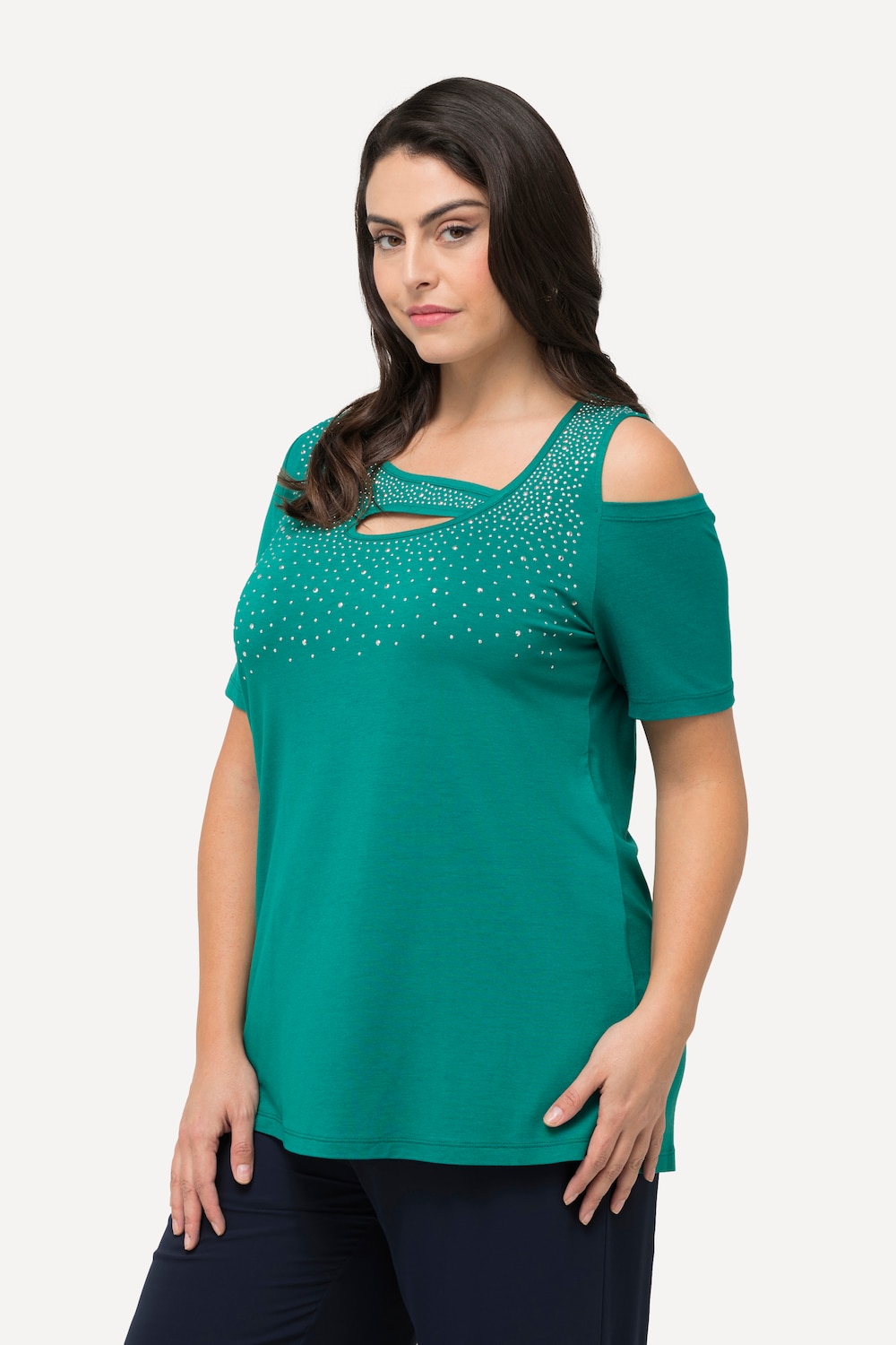 Thumbnail - Große Größen T-Shirt, Damen, grün, Größe: 50/52, Viskose, Ulla Popken