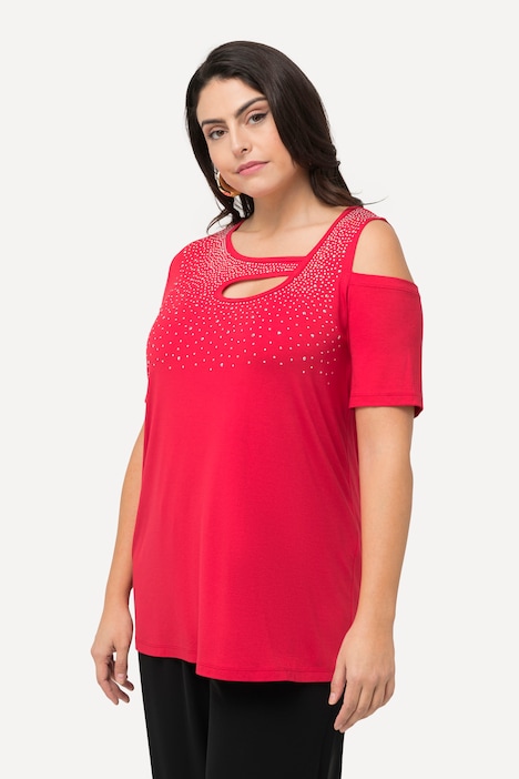 Sparkling Cutout Short Sleeve Tee