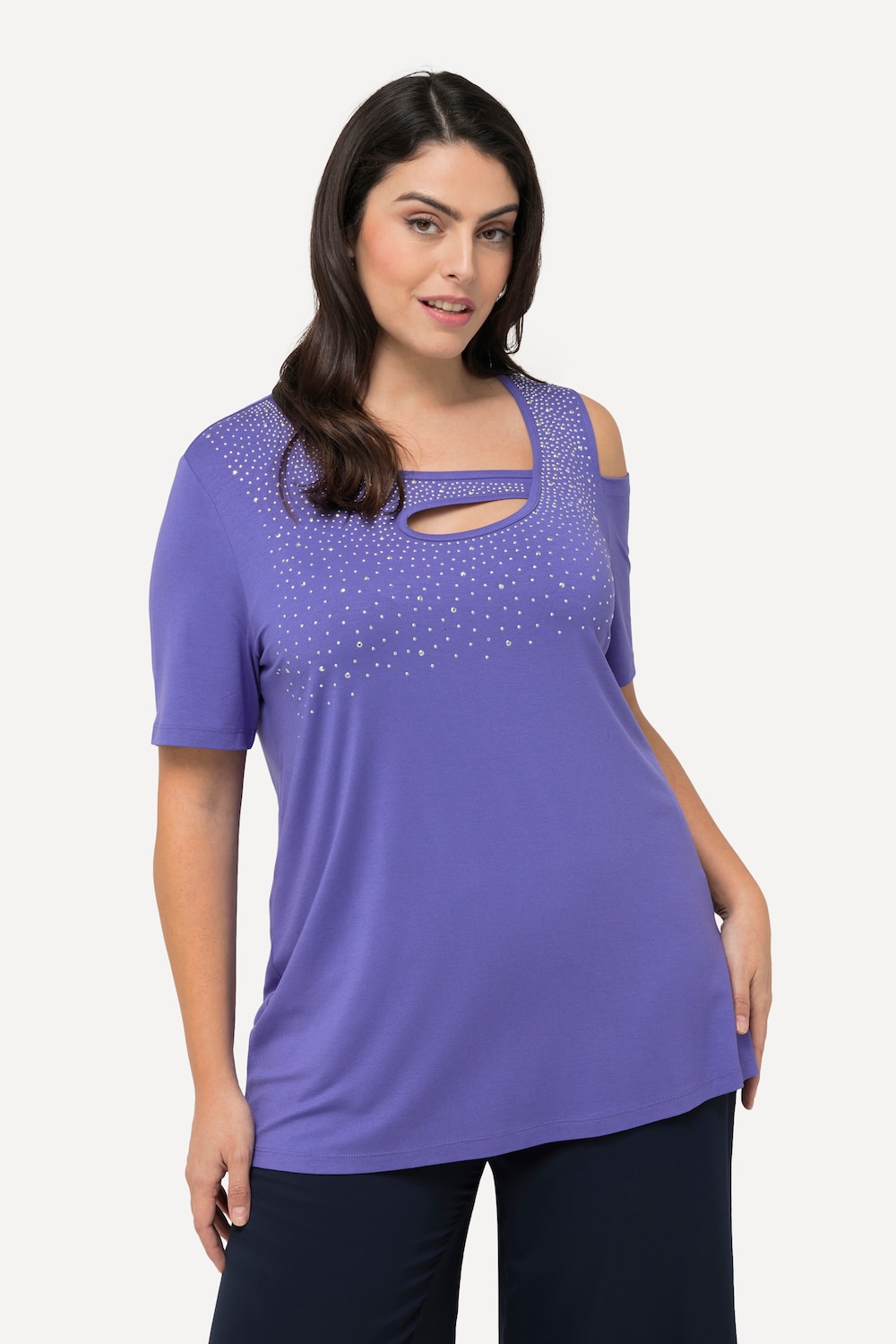 Thumbnail - Große Größen T-Shirt, Damen, lila, Größe: 54/56, Viskose, Ulla Popken