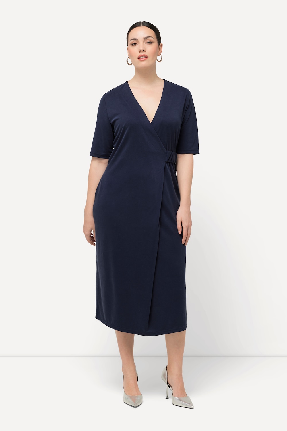 Große Größen Midikleid, Damen, blau, Größe: 50/52, Synthetische Fasern/Polyester, Ulla Popken