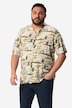 Men+ overhemd, korte mouwen, Cubaanse kraag, boxy fit, print all-over, tot 8 XL