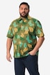 Men+ camisa, Bauchfit, media manga, cuello kent, estampado por toda la prenda, hasta la 8 XL