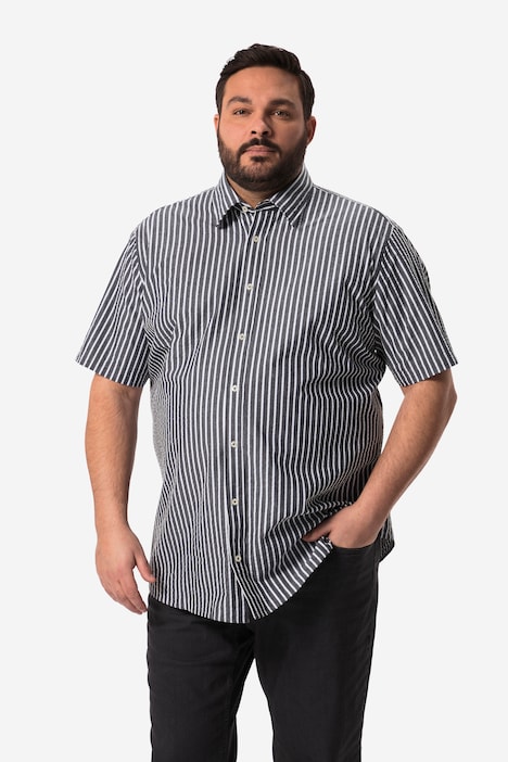 Men+ Hemd, Bauchfit, Halbarm, Kentkragen, Seersucker, bis 8 XL