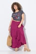 Maxi-rok, diagonale naden, A-lijn, elastische tailleband