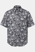 Koszula Men+ z mieszanki lnu, krój maskujący brzuch, rękaw 1/2, kołnierzyk kent, nadruk na całej powierzchni, do rozm. 8 XL