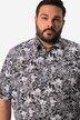 Koszula Men+ z mieszanki lnu, krój maskujący brzuch, rękaw 1/2, kołnierzyk kent, nadruk na całej powierzchni, do rozm. 8 XL