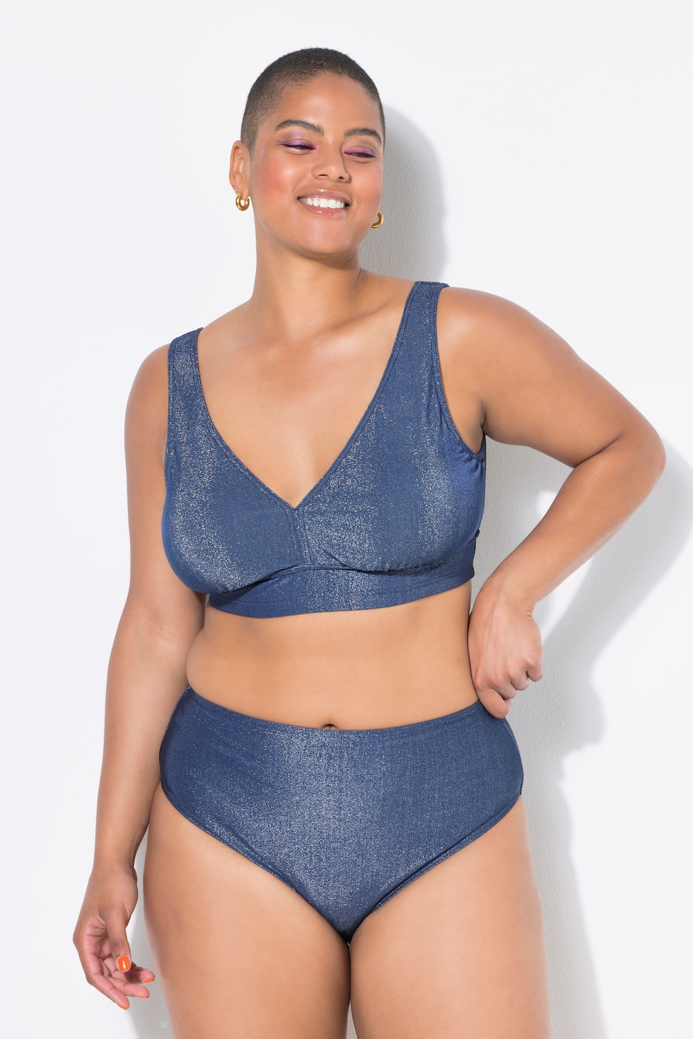 Bikini-Slip, HighWaist, Glitzereffekt, Shaping