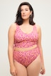 Top del bikini con coppe morbide, laccetti e design leopardato colorato