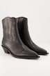 Cowboy Leder-Stiefeletten, Silber, Zipper, Weite H