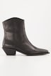 Cowboy Leder-Stiefeletten, Silber, Zipper, Weite H