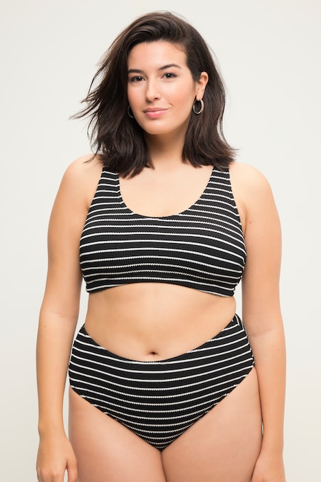 Striped Ribbed Bikini Top