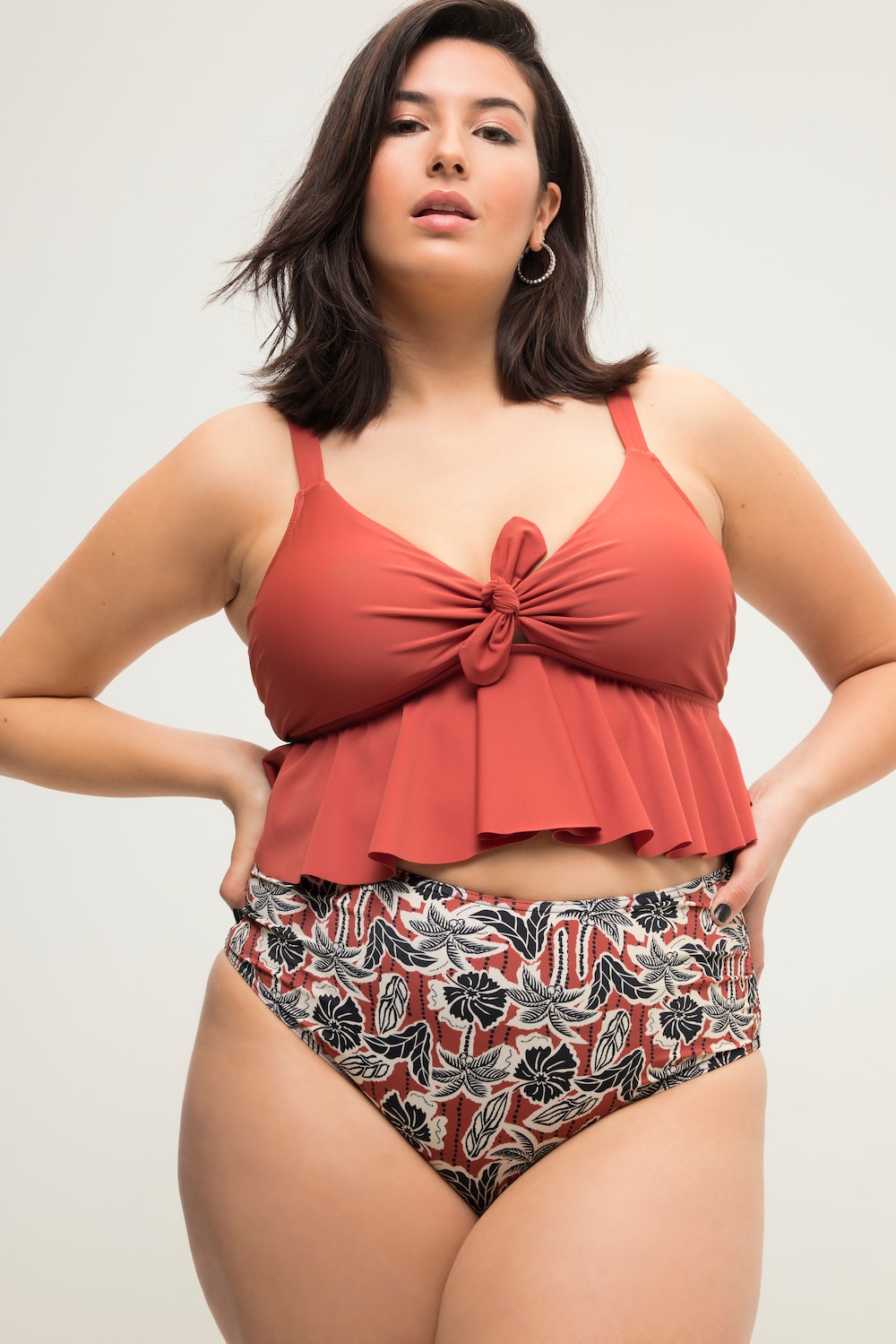 Große Größen Bikini-Slip, Damen, rot, Größe: 42, Polyester/Synthetische Fasern/Elasthan, Studio Untold