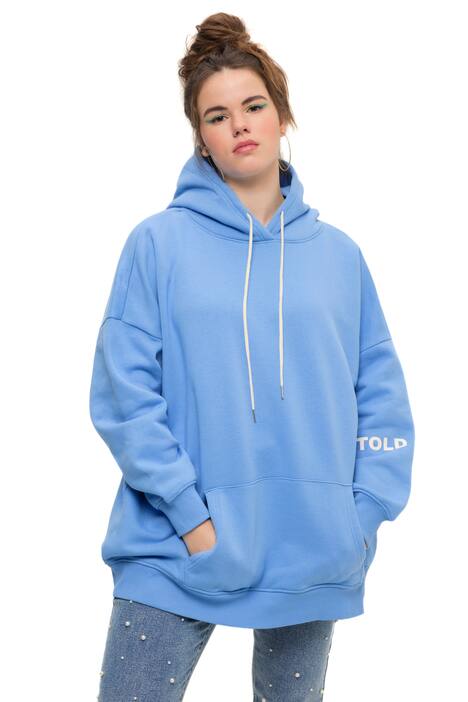 Mikina s kapucí, velmi oversize, balónové dlouhé rukávy