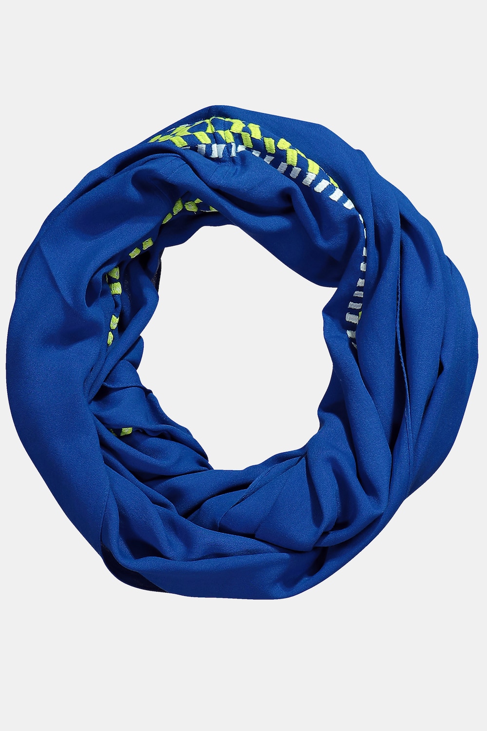 grandes tailles snood / foulard tubulaire avec broderies, femmes, bleu, taille: one size, viscose, ulla popken