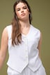 Gilet, fitted pasvorm, V-hals, kanten zoom, volledig gevoerd
