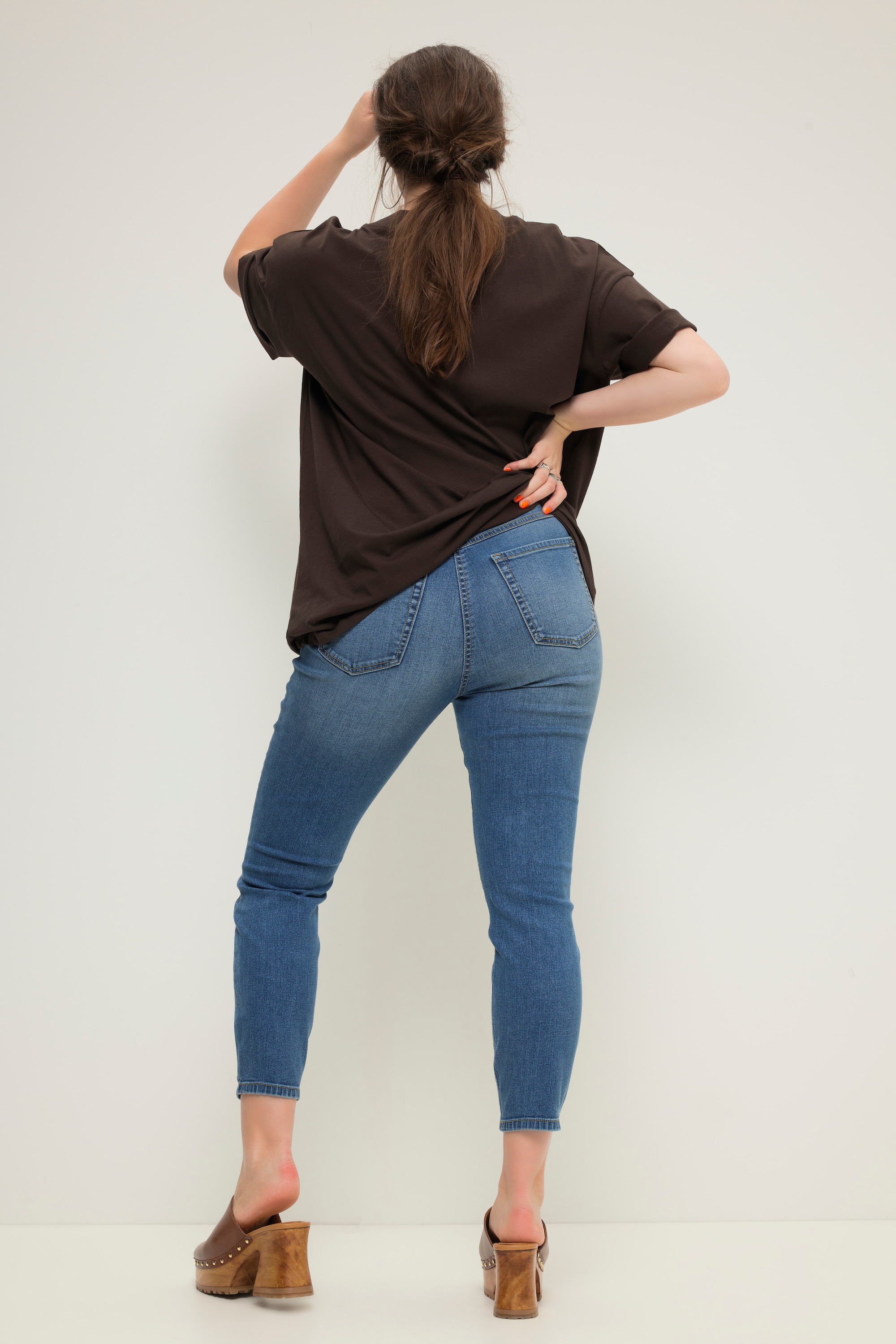 Studio Untold Damen große Größen Skinny Jeans Used Look 5 Pocket