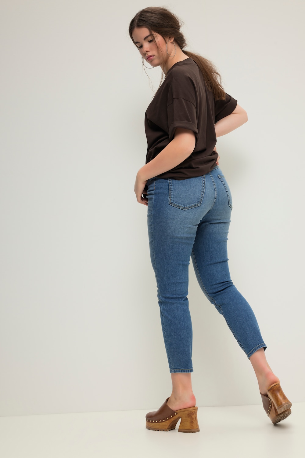 Grote Maten Skinny jeans, Dames, blauw, Maat: 44, Katoen, Studio Untold
