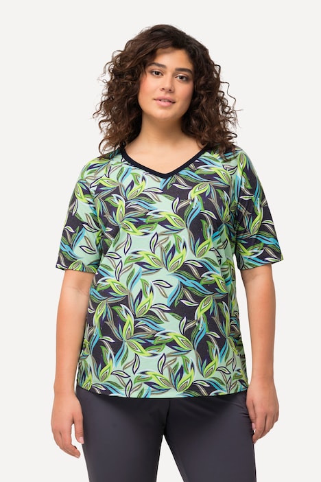 Antibacterial Leaf Print Short Sleeve Tee | T-Shirts | Knit Tops & Tees